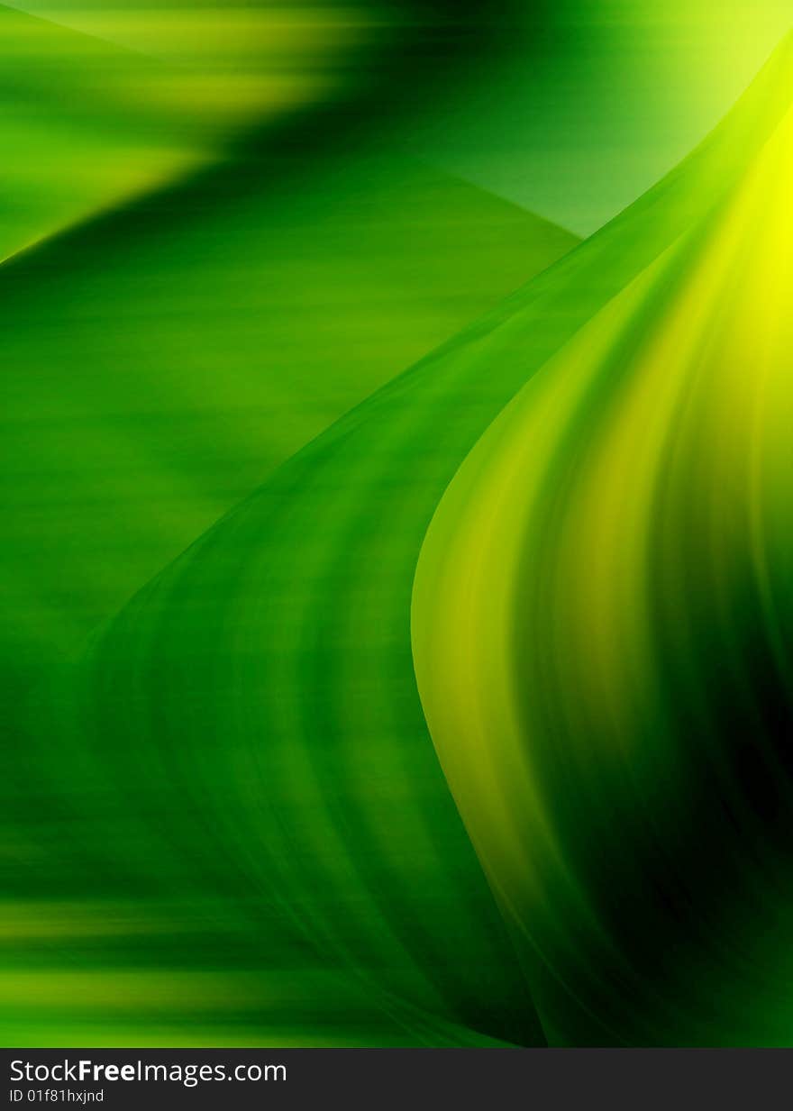 Green waves with bright effects. Abstract illustration. Green waves with bright effects. Abstract illustration