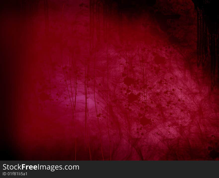 Conceptual red mark with bright effects. Abstract illustration