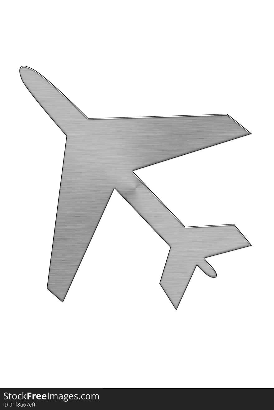 Airplane, on the white background