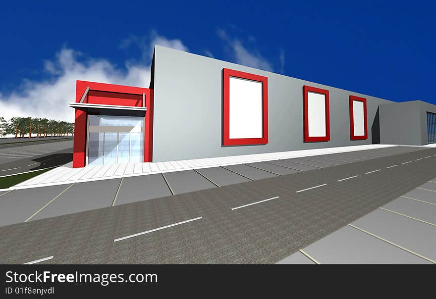 3D render of modern business center