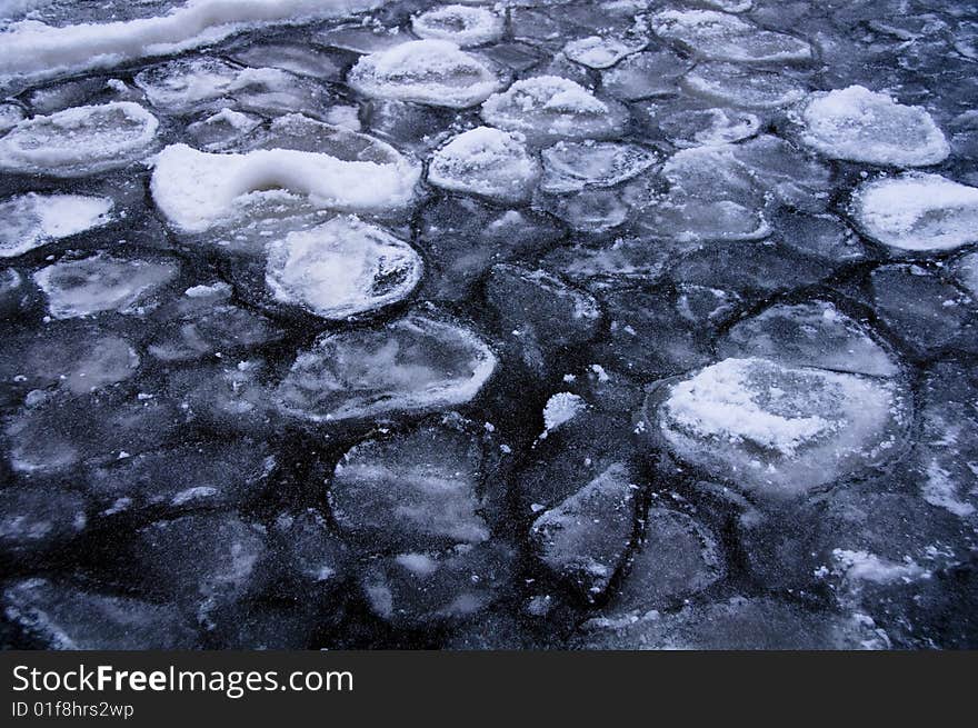 Picture of  a frozen lake with an interesting texture. Picture of  a frozen lake with an interesting texture