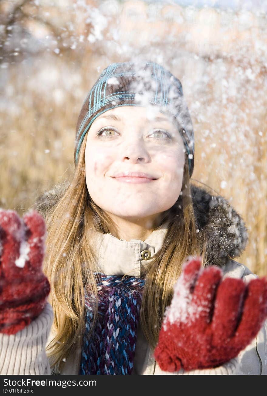 Woman Portrait On The Nature Background