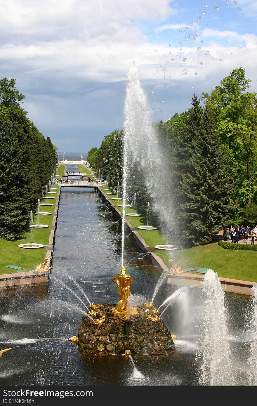 Fountains in Peterhof near St.-Petersburg. Fountains in Peterhof near St.-Petersburg