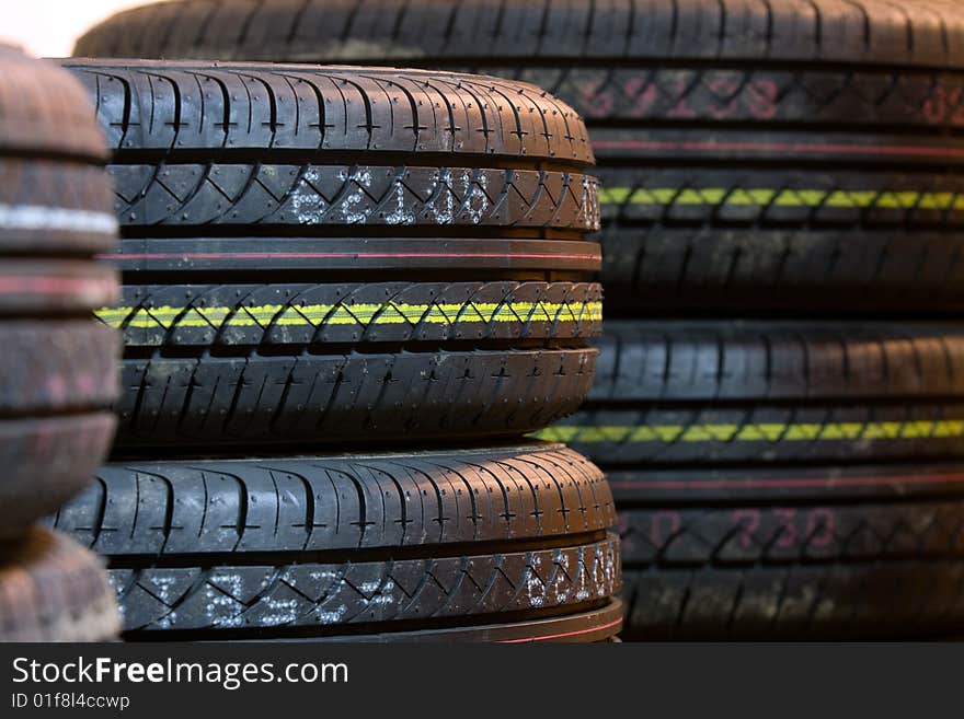 Tire tread is in a macro mode. Tire tread is in a macro mode