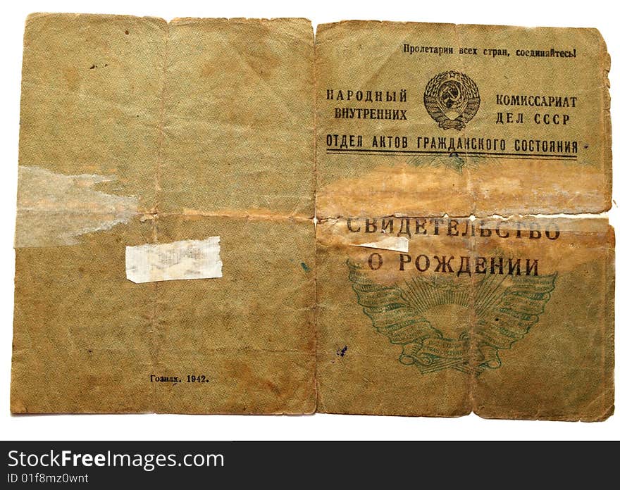 Photo with old soviet document