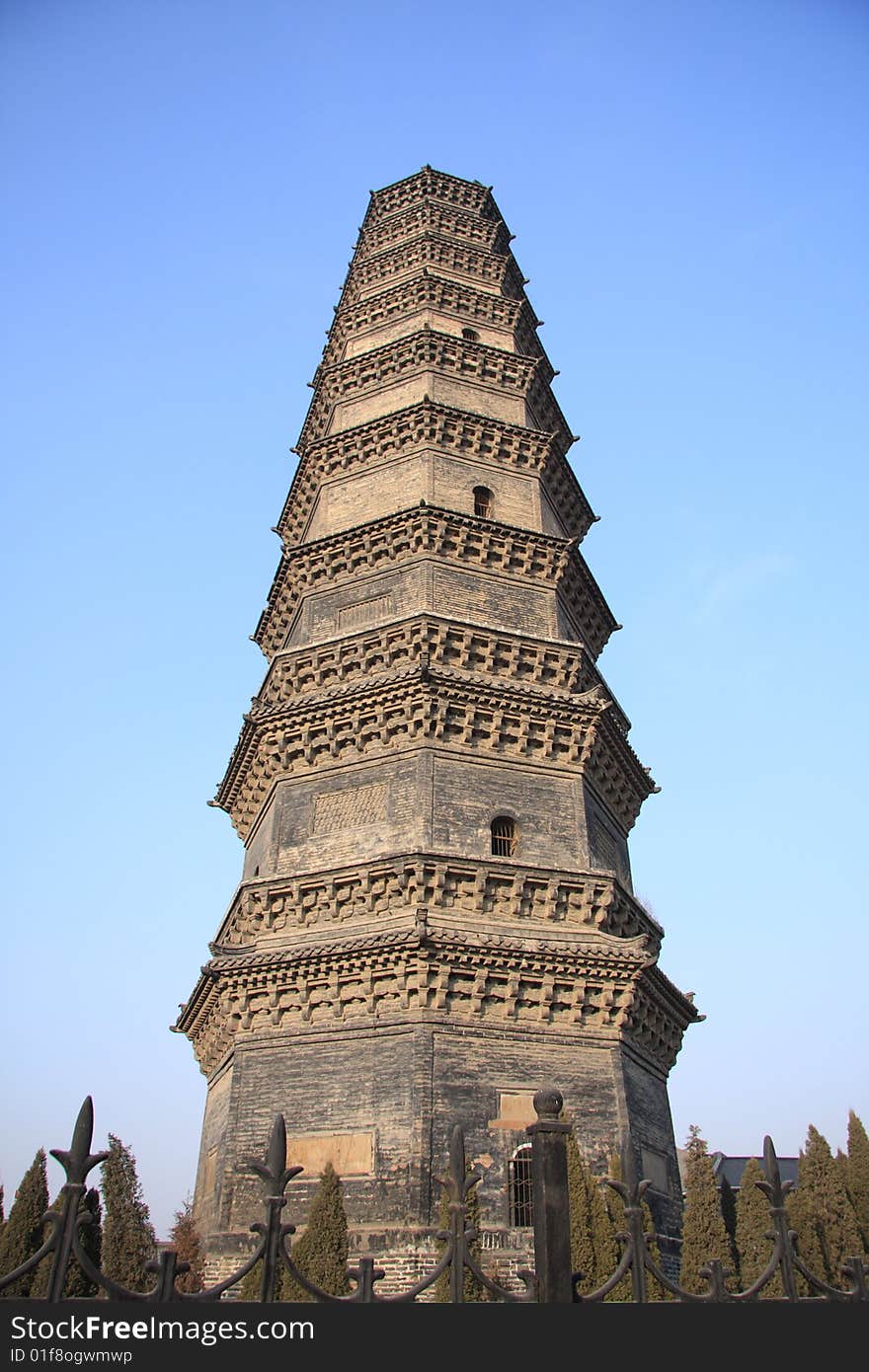 The old tower in Shandong province China.