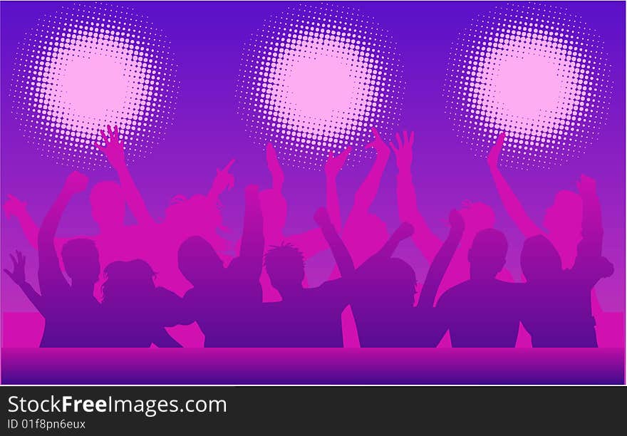 Music and dancing , vector work