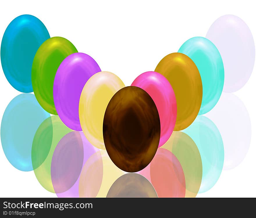 Illustration of colors easter eggs