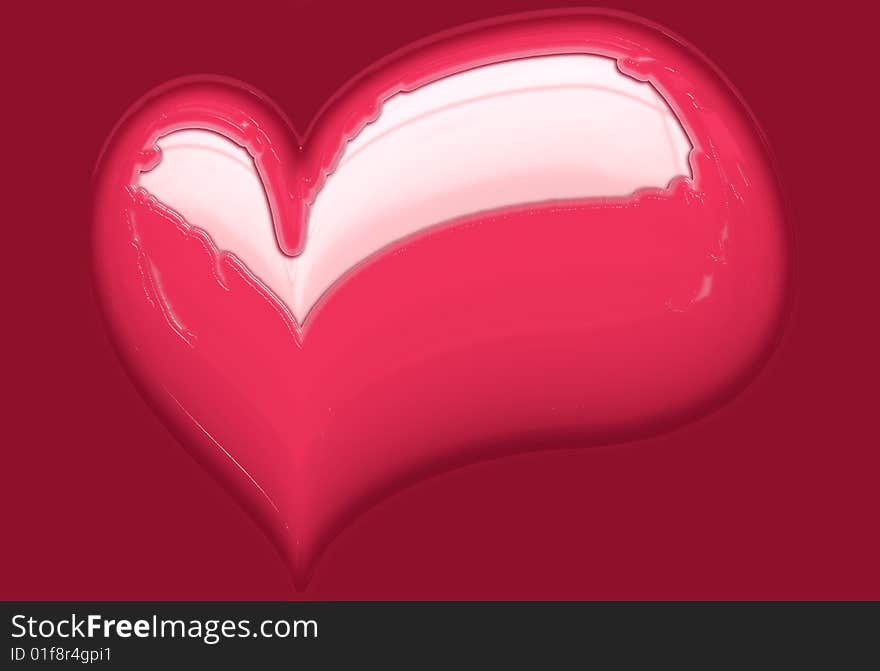 Illustration of heart on red background