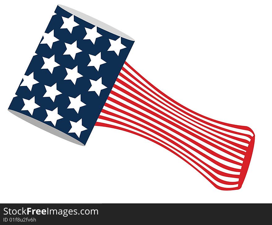 An abstract American flag, looking like a hammer. Eps8, vector, easy resizing or change colors.