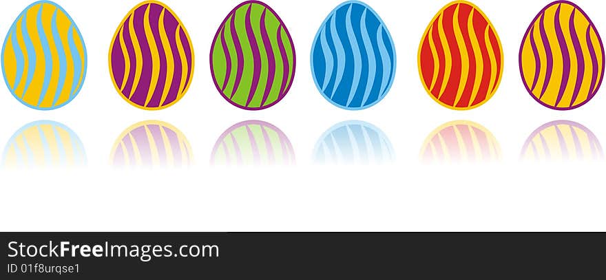 Easter eggs illustration computer generated