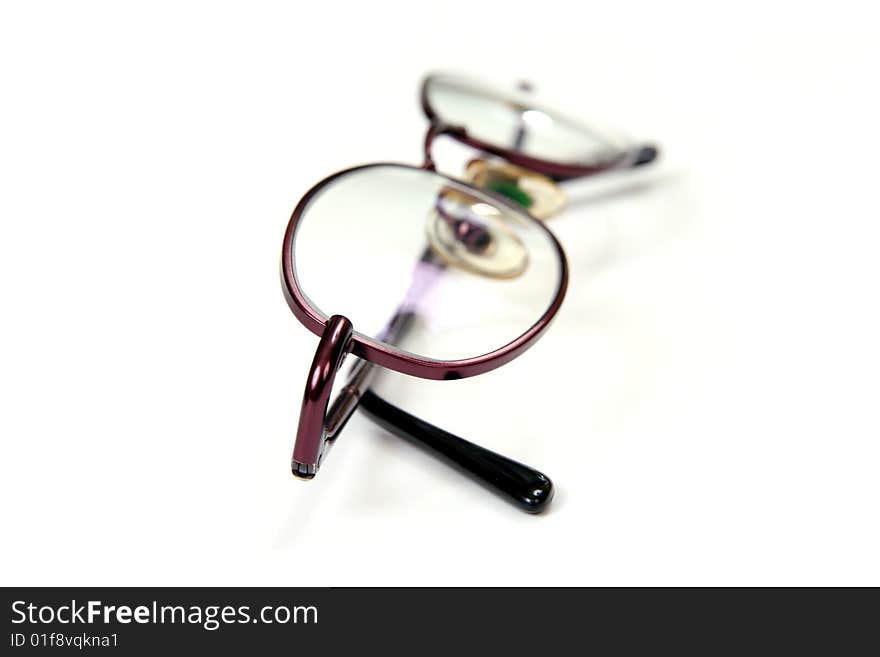 Eyeglasses on a white background, isolated on white background