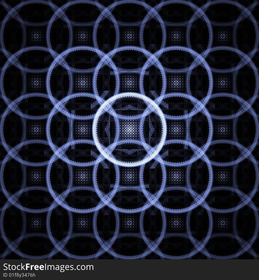 Circles forming rid on black. Circles forming rid on black