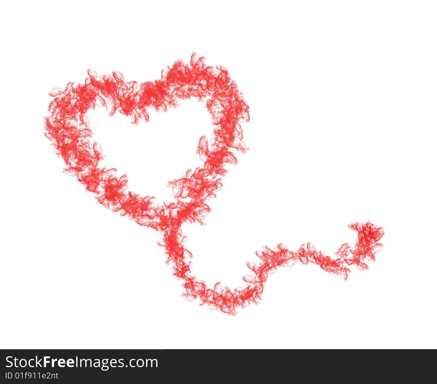 Fantastic Fractal Design.Red Heart.