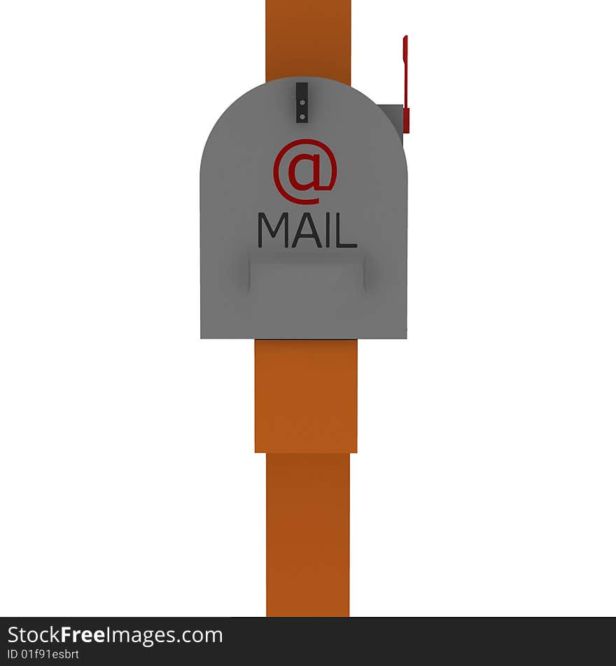 Classic american mailbox - 3d isolated illustration