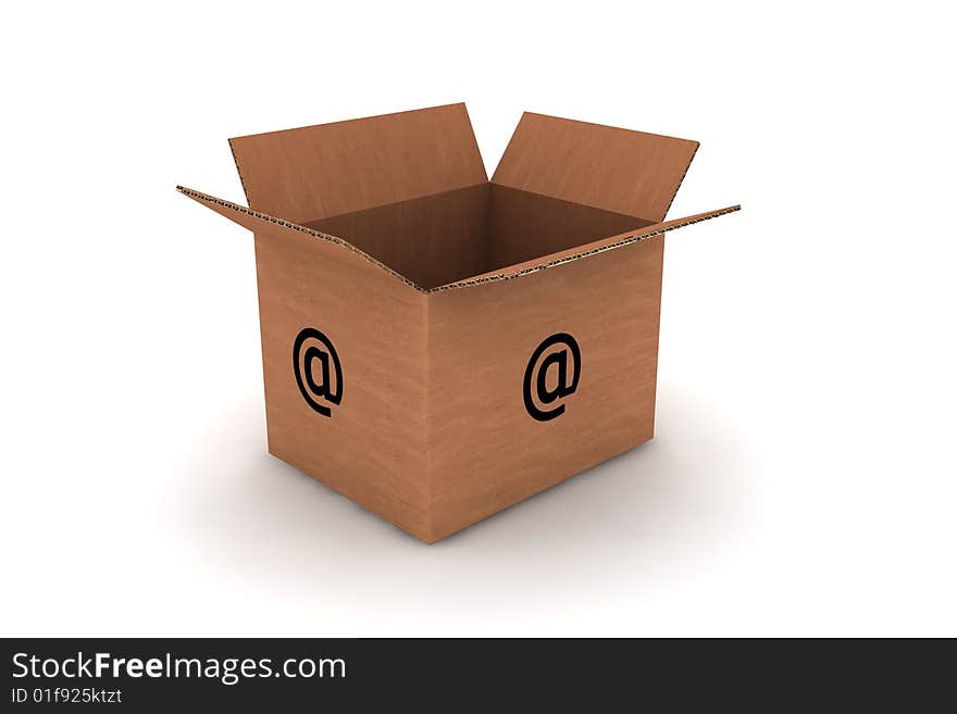 Cardboard with email symbol