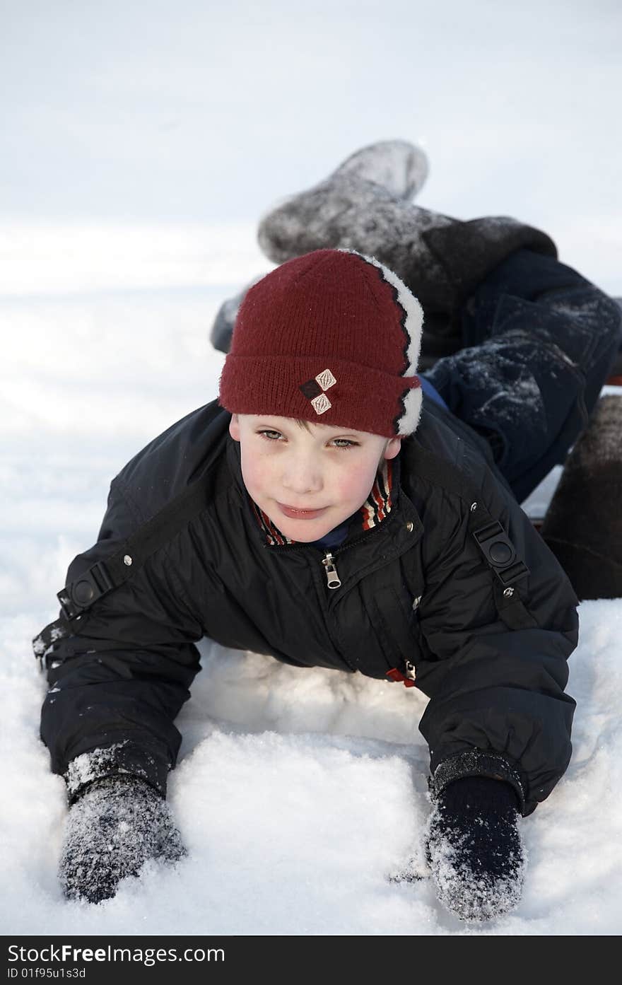 A boy in snow