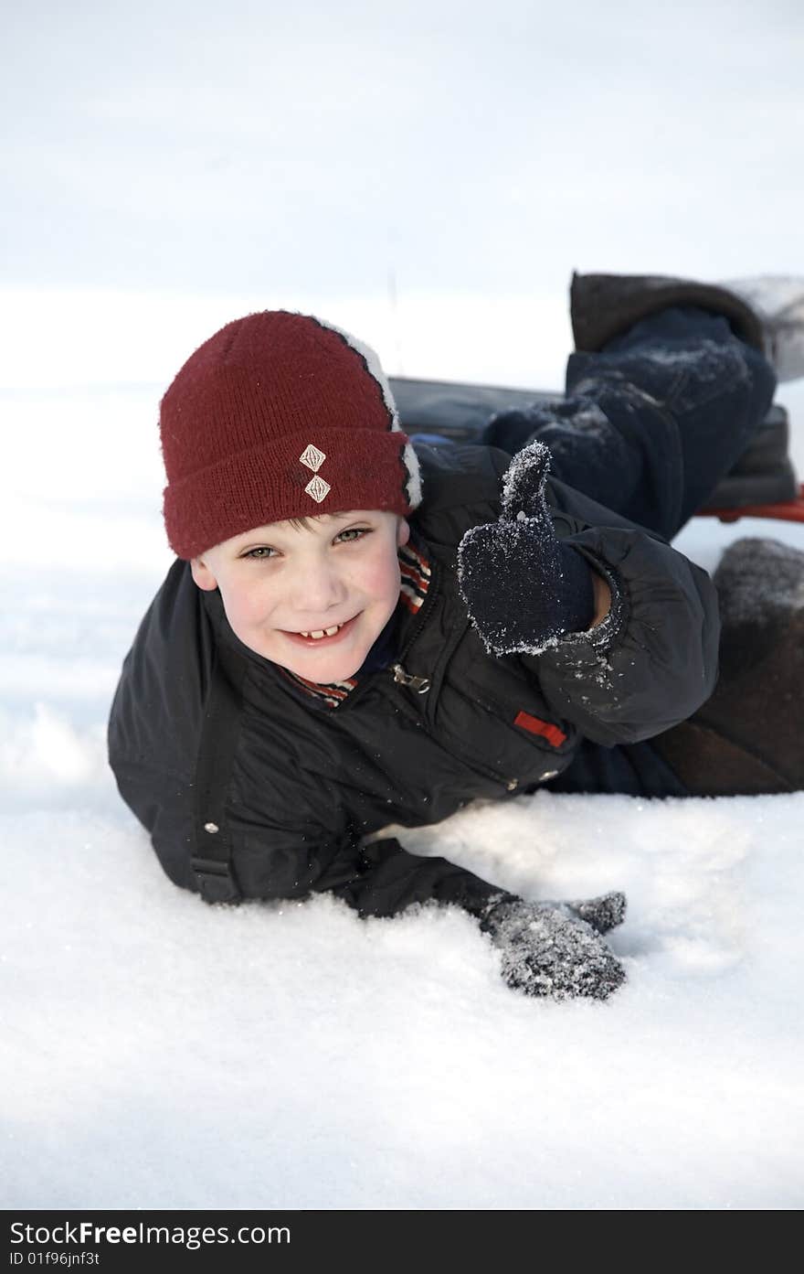 A boy in snow