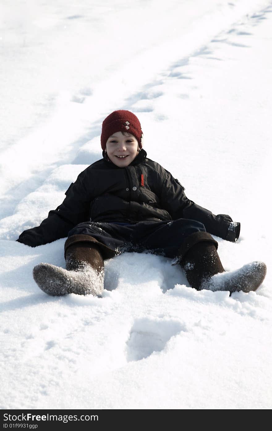 A boy in snow