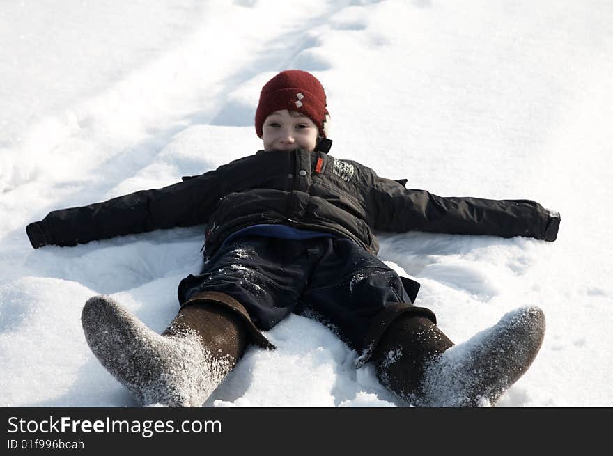 A boy in snow