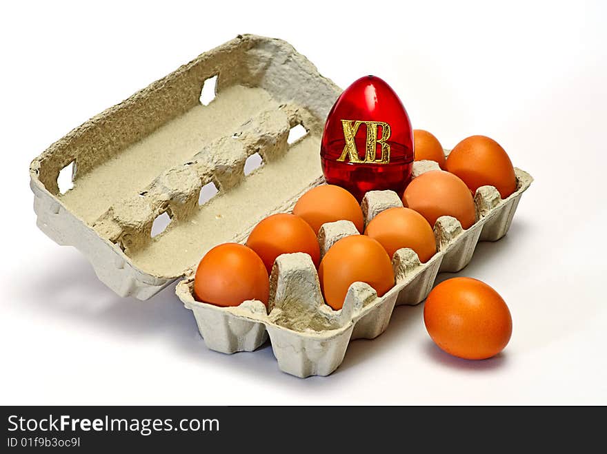 Easter Eggs In Carton Box