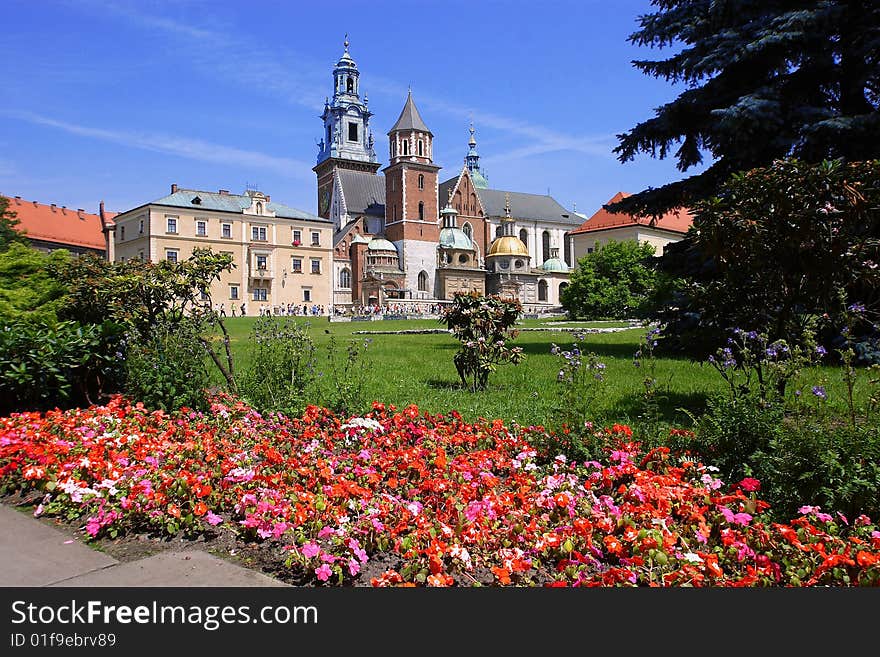 Garden view at wavel in cracow