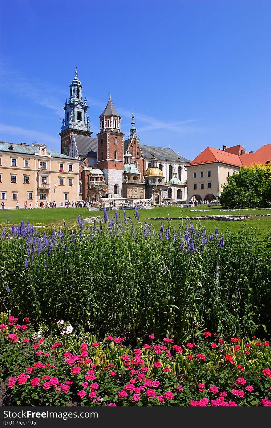 Garden view at wavel in cracow