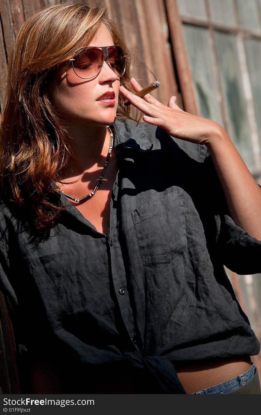 Beautiful Woman Smoking