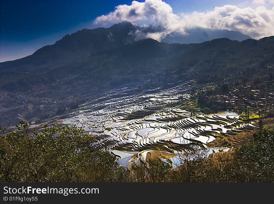 The beautiful  rural scenery in Chinese Yunnan