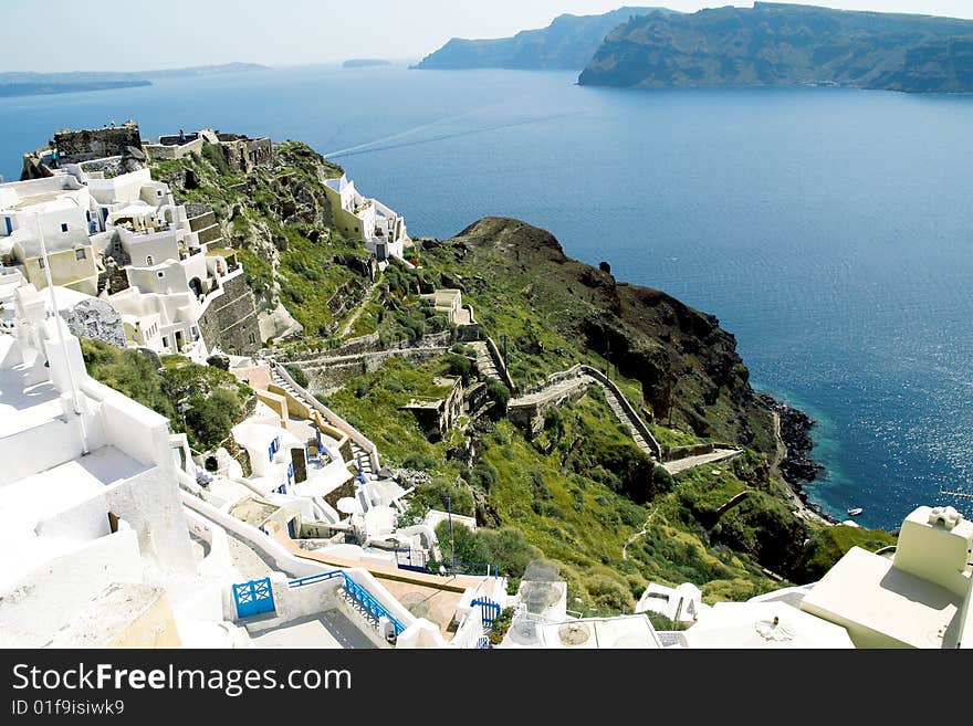 Sea view from Santorini island