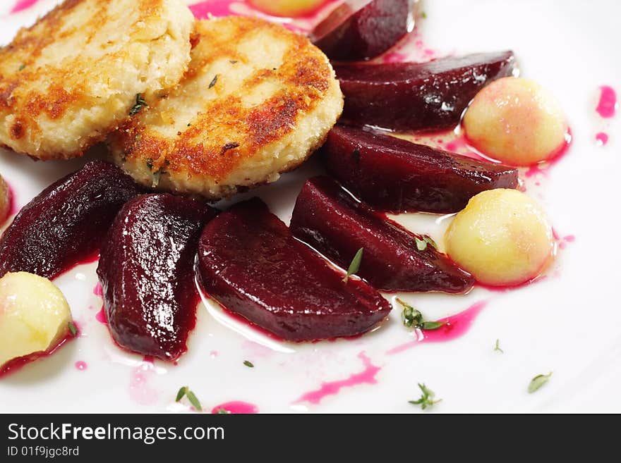 Chicken Confit with Pickled Beet