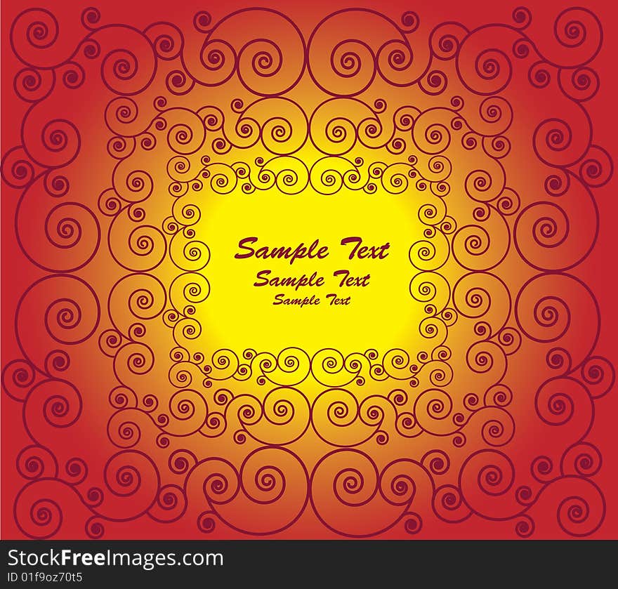 Spiral ornament on colorful background. Spiral ornament on colorful background