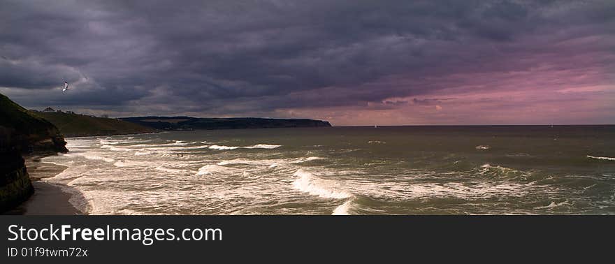 Seaside of Whitby(England) during sunset. Seaside of Whitby(England) during sunset.