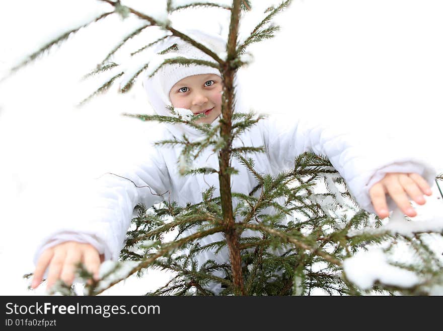 Girl on winter vacation