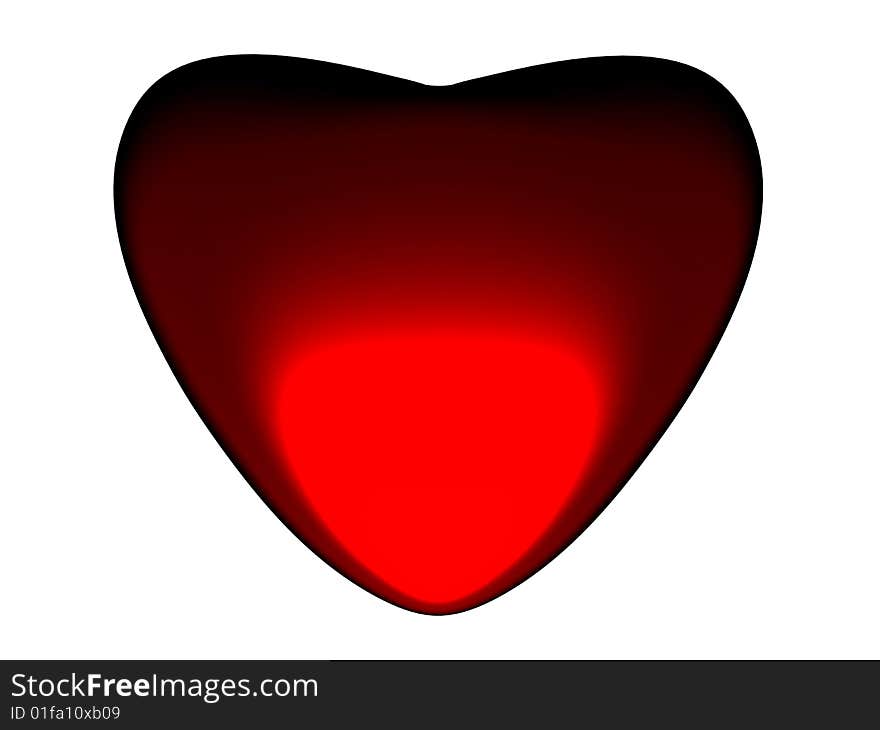 3D The Image Of Red Heart.