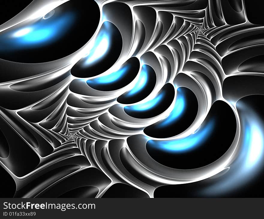 Abstract futuristic illustration in dark background