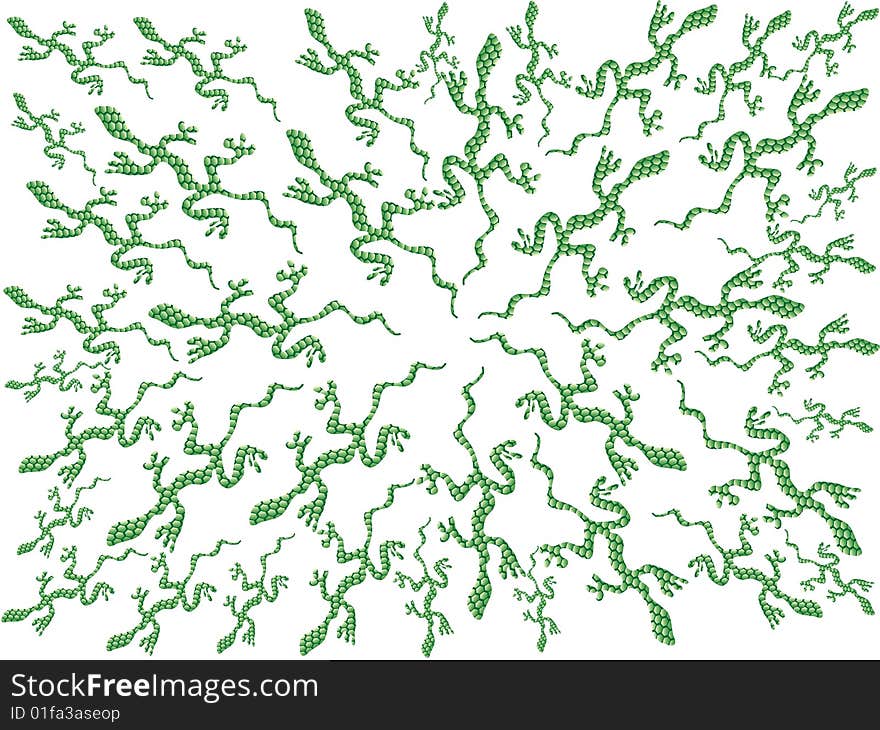 Many many lizards, vector illustration