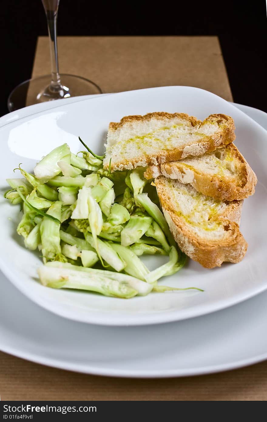 Salad and bread