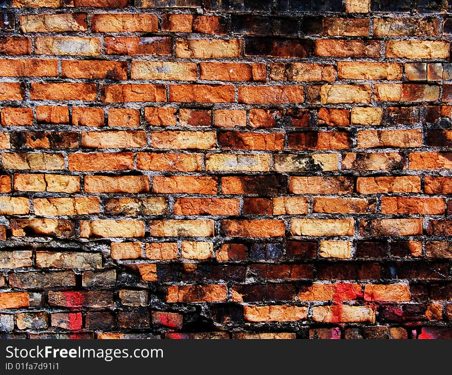 Laying of a wall from a brick