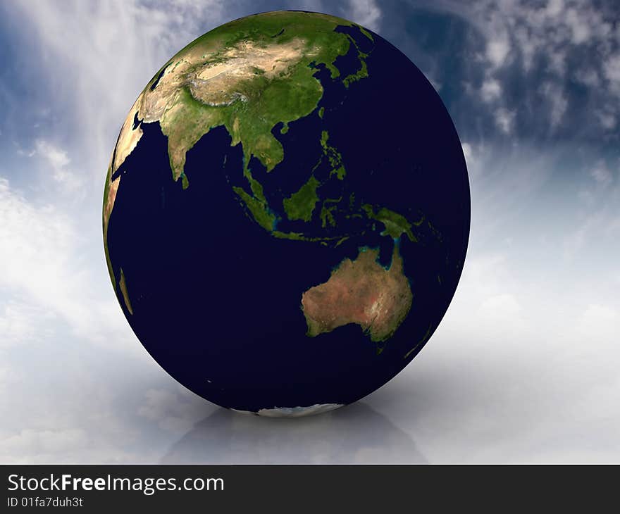 3d concept of Photorealistic Earth globe