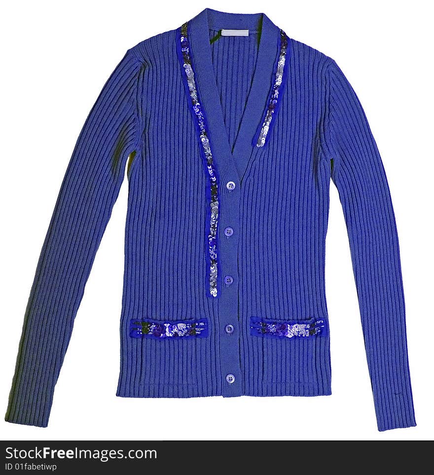 Woman fashion blue color woolen jacket