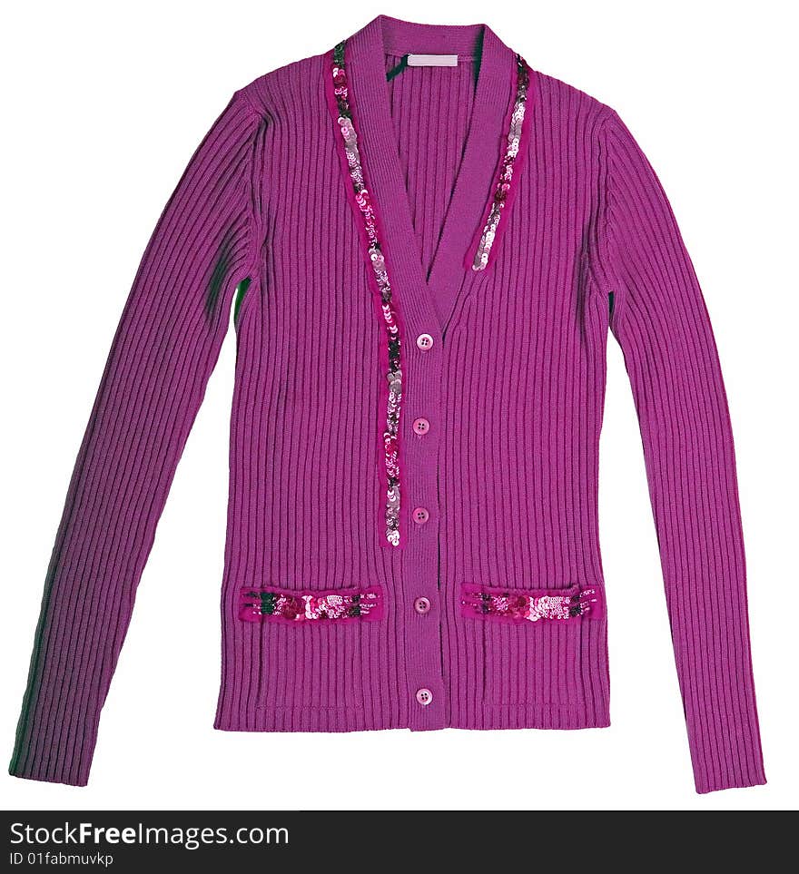 Woman fashion violet color woolen jacket