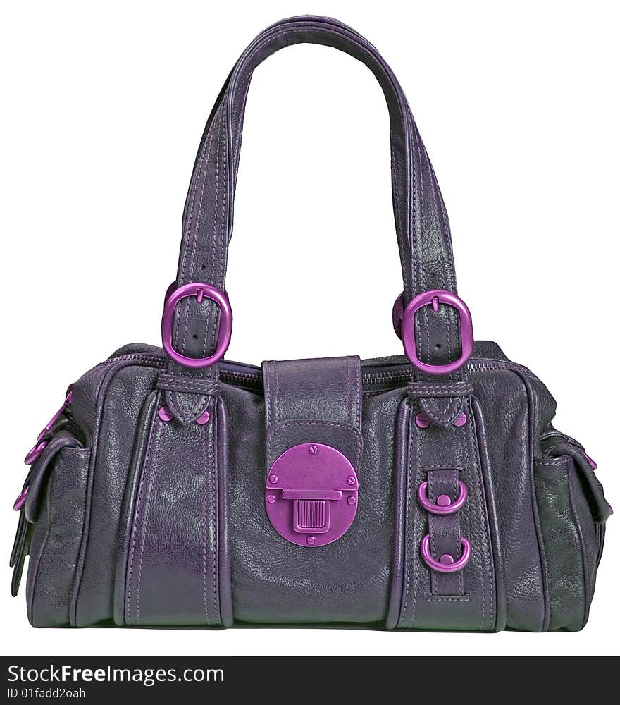 Violet color fashion leather woman bag