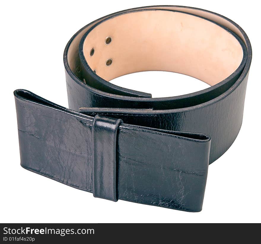 Black woman leather isolated belt