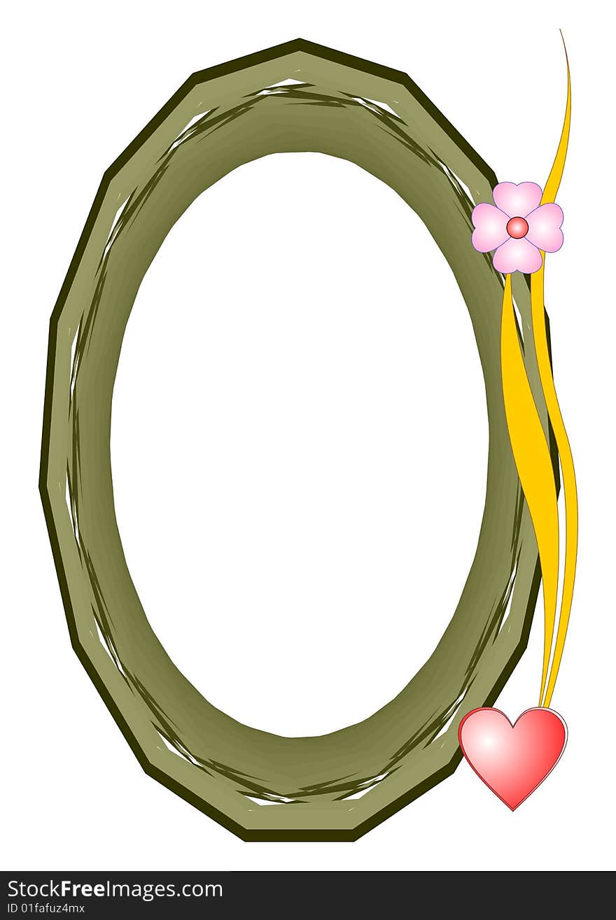 Decorative oval frame. Computer work.