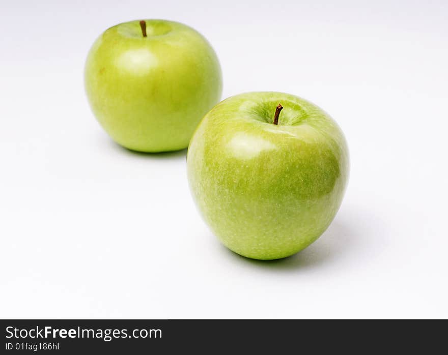 Apples on a white background.