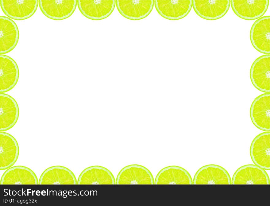 Lime frame white background isolated