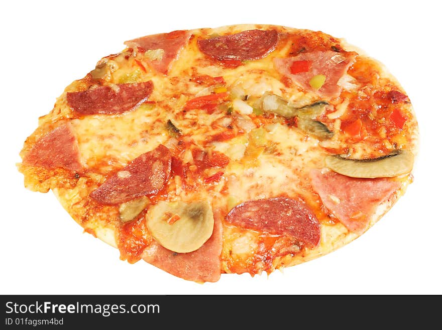 Pizza under the light background