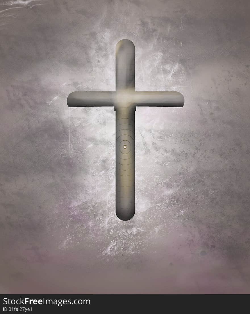 A wooden cross on grunge background. A wooden cross on grunge background