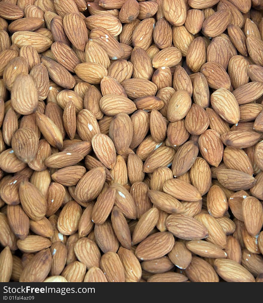 Background made of Heap of brown  Almond